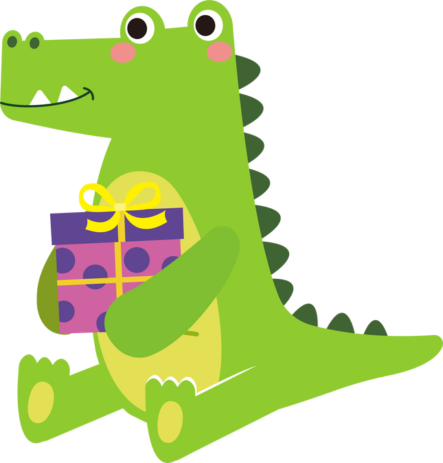 Illustration of crocodile character.